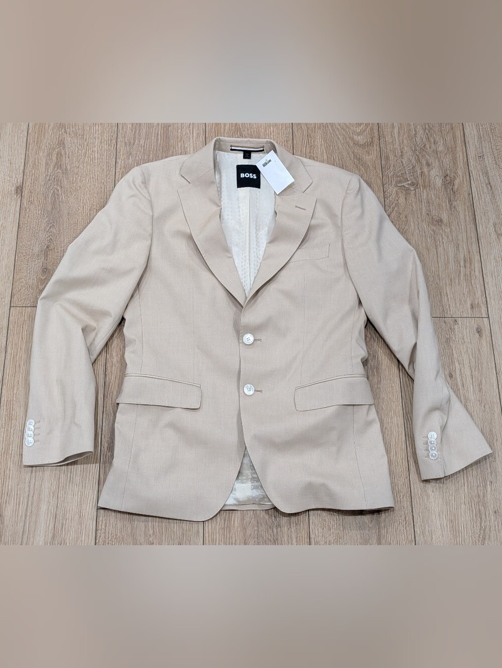 $495 BOSS HUGO BOSS "Hutson" Cotton Blend Sport Coat Light Beige 38R